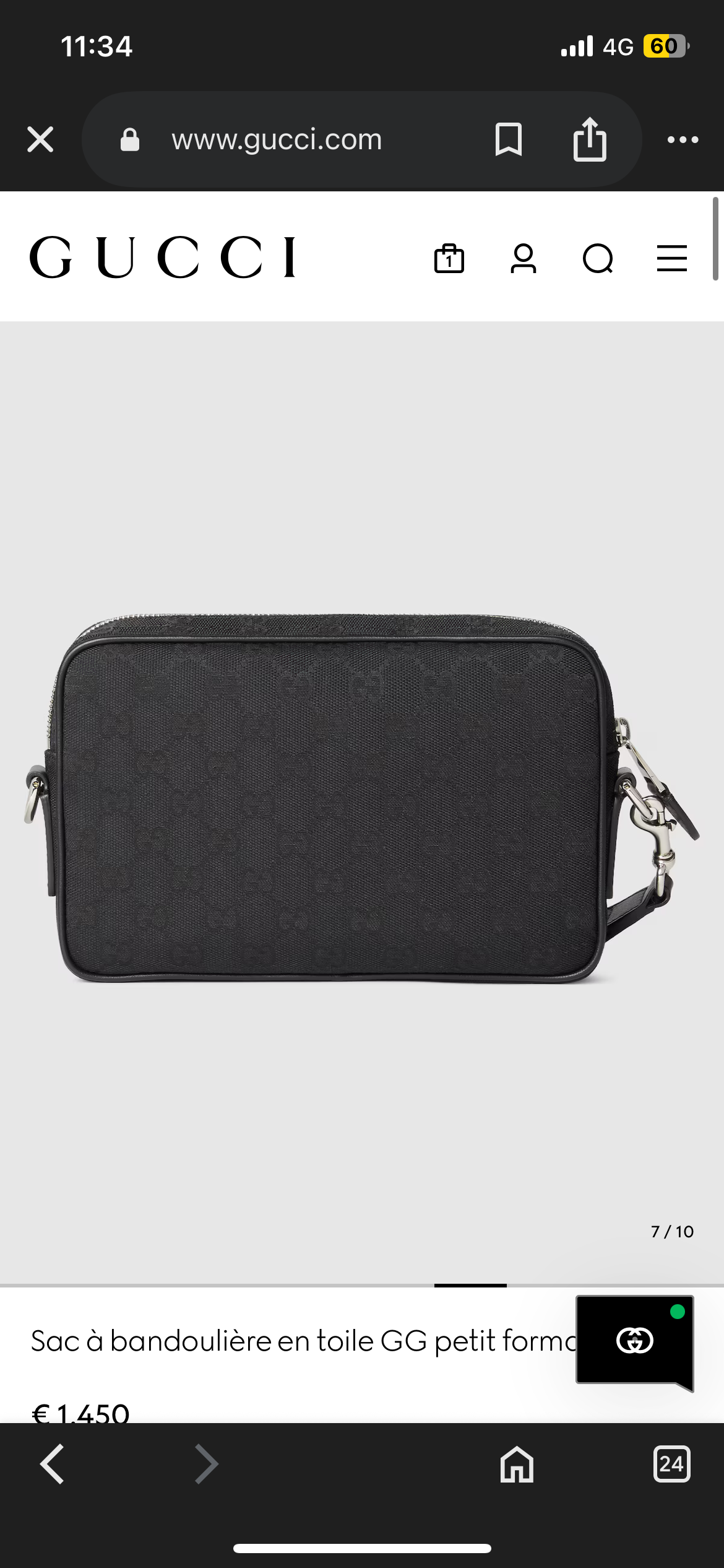 Sac à bandoulière en toile GG petit format - #3