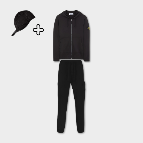 Ensemble Stone Island Noir + Casquette offerte
