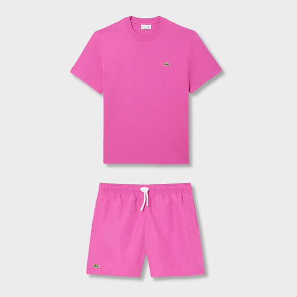 Ensemble short/t-shirt Lacoste Rose vif