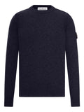 Stone Island Pull Col Rond Bleu Marine