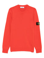 Stone Island Pull Col Rond Rouge