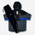 Ensemble survêtement running Noir et bleu