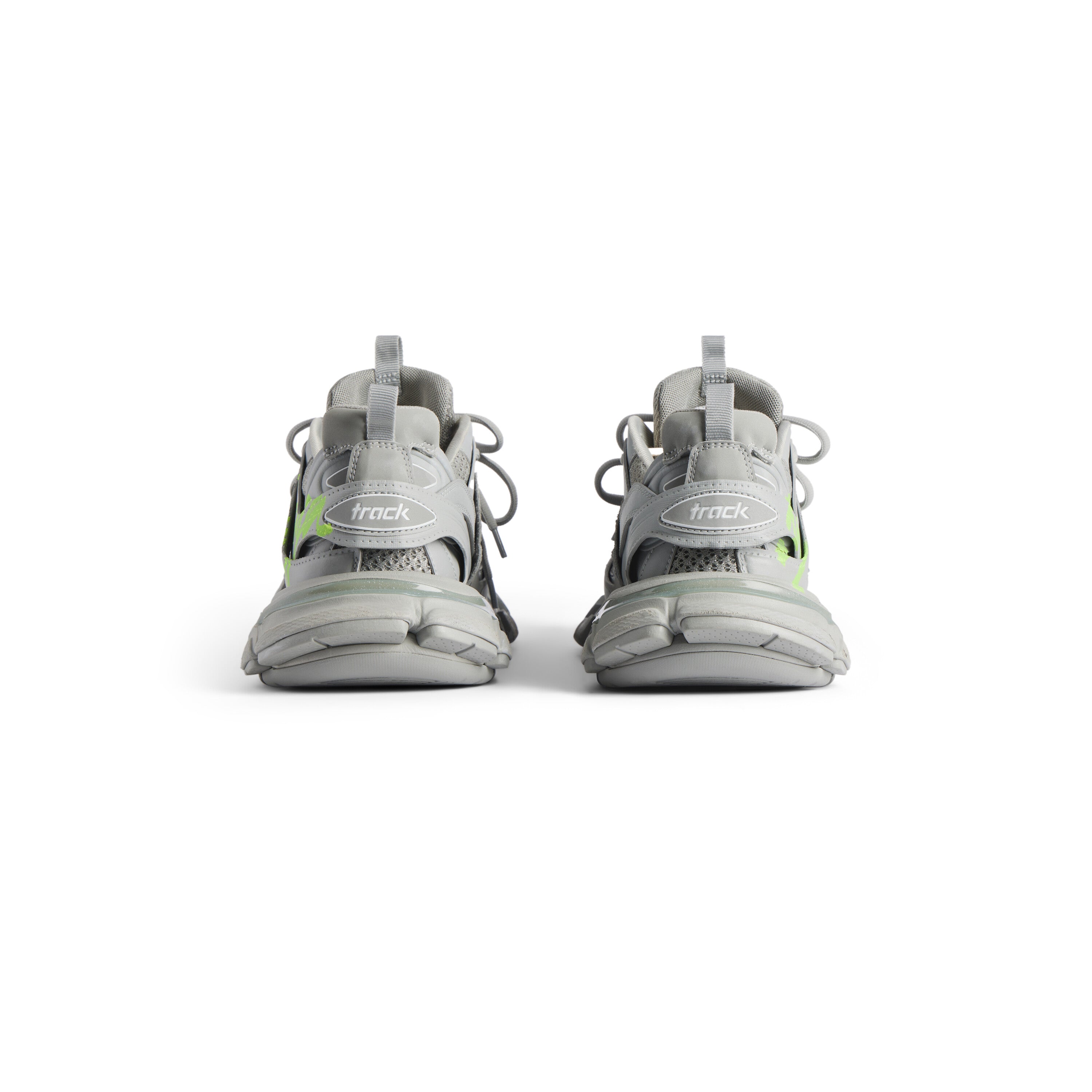 Balanciaga Track Gris Avec Logo Jaune Fluo