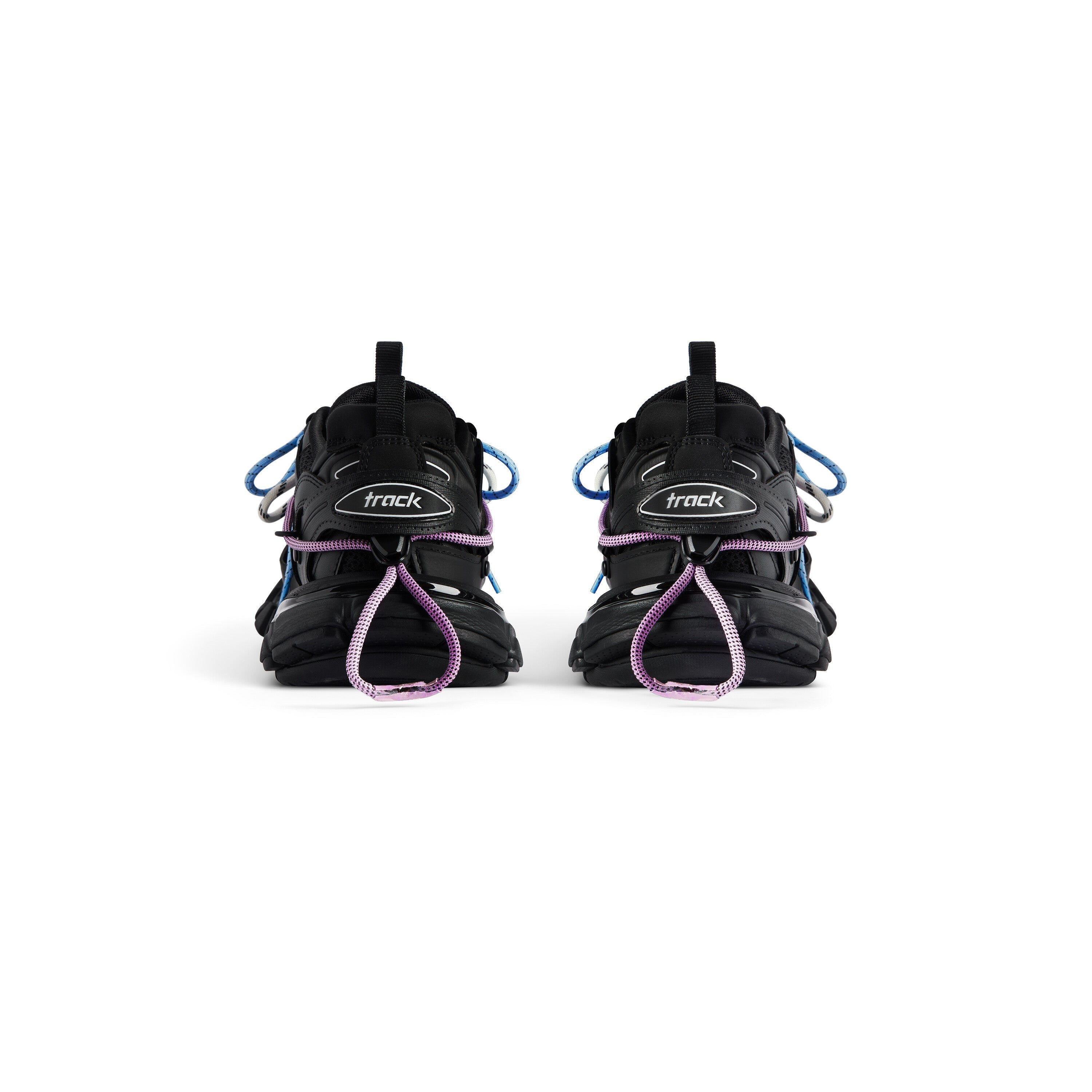 Balanciaga Track Noir Avec Laces Rose Et Bleue