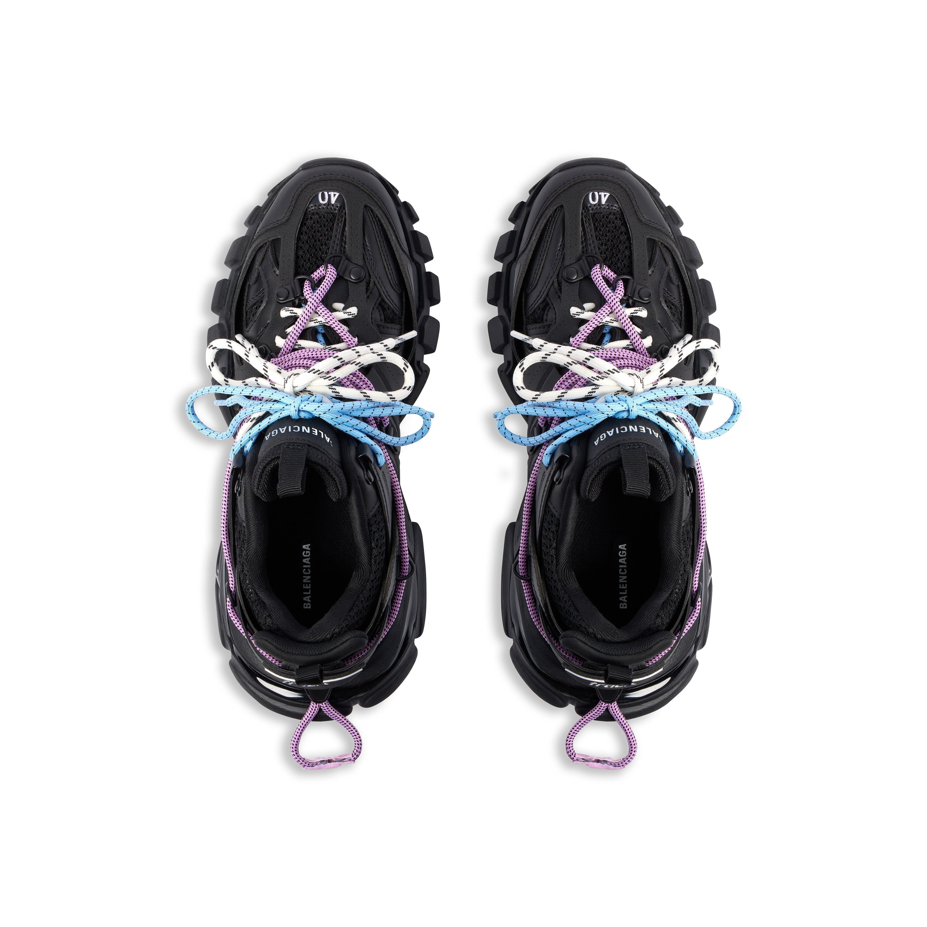 Balanciaga Track Noir Avec Laces Rose Et Bleue