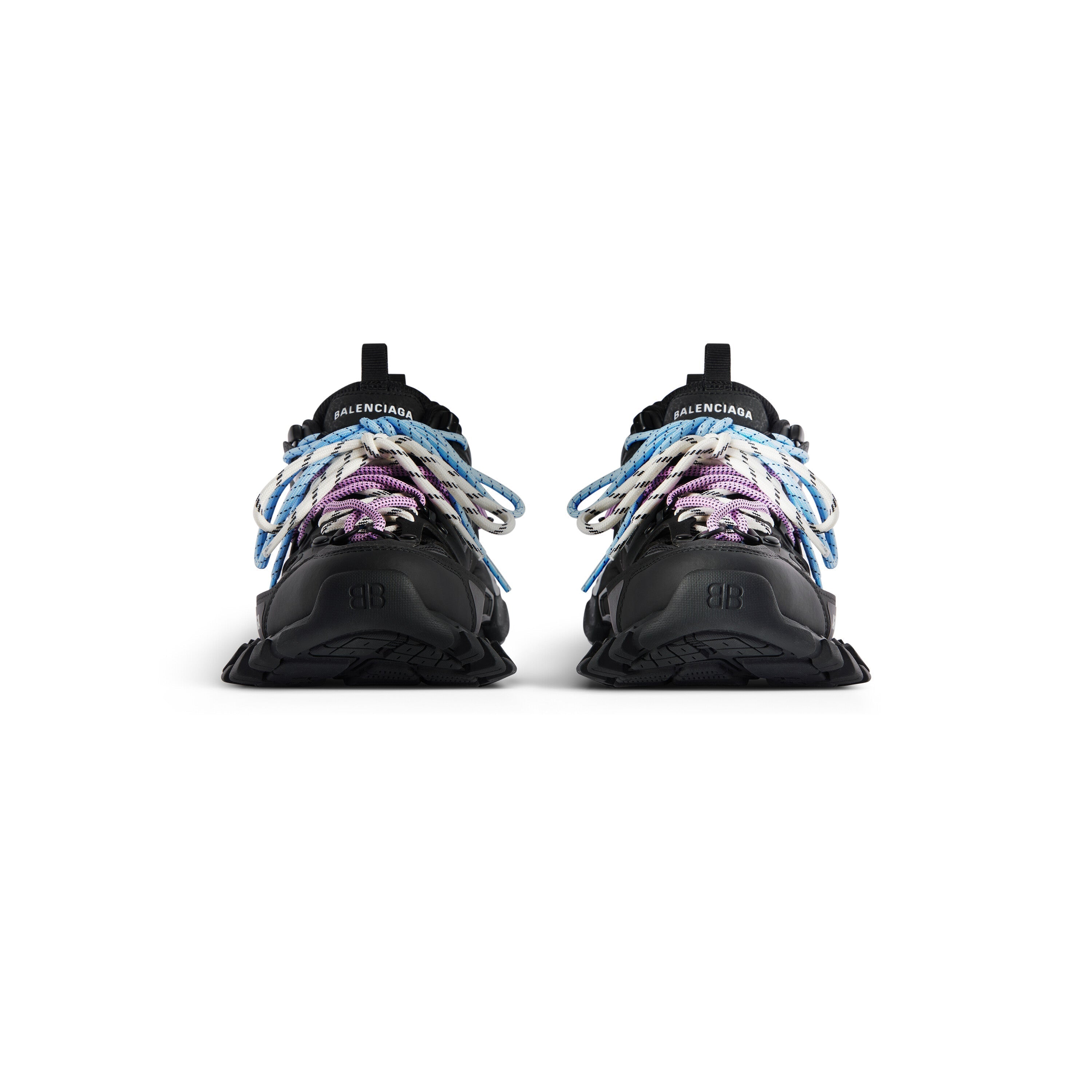 Balanciaga Track Noir Avec Laces Rose Et Bleue