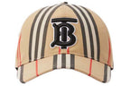 Casquette de baseball coton carreaux traditionnels monogramme beige