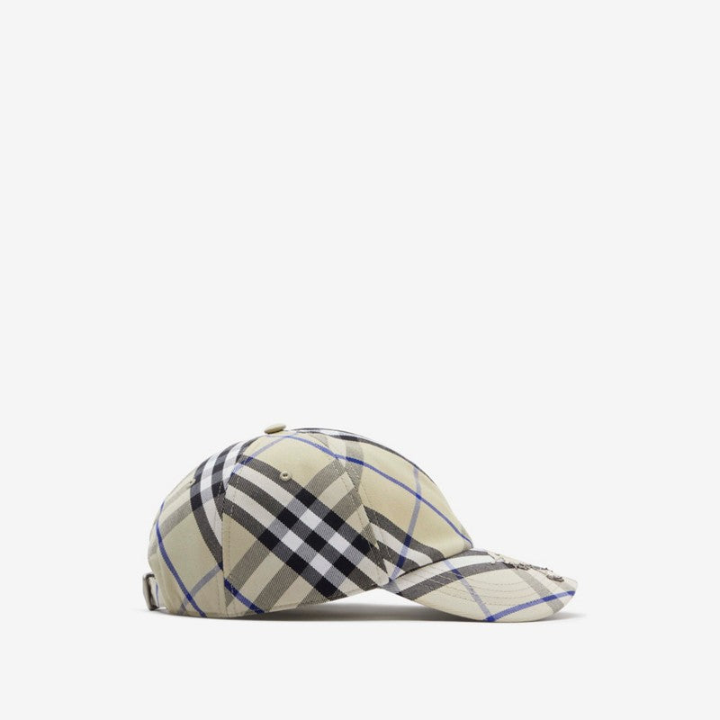 Casquette Burberry en coton mélangé Check EKD LICHEN
