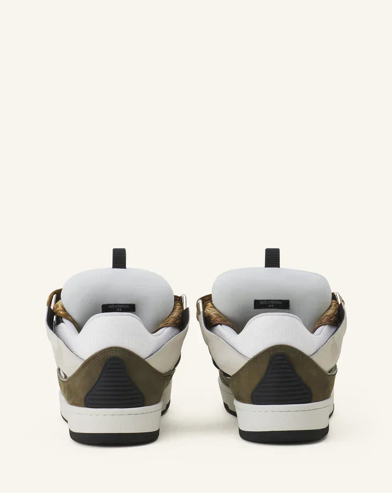 Lanvin Curb Blanc Et Kaki