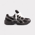 GEL-1130 Black Pure Silver - Fluffy Laces White