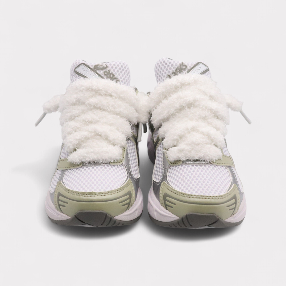 GEL-1130 Dried Leaf Green - Fluffy Laces White