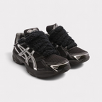 GEL-1130 Black Pure Silver - Fluffy Laces Black