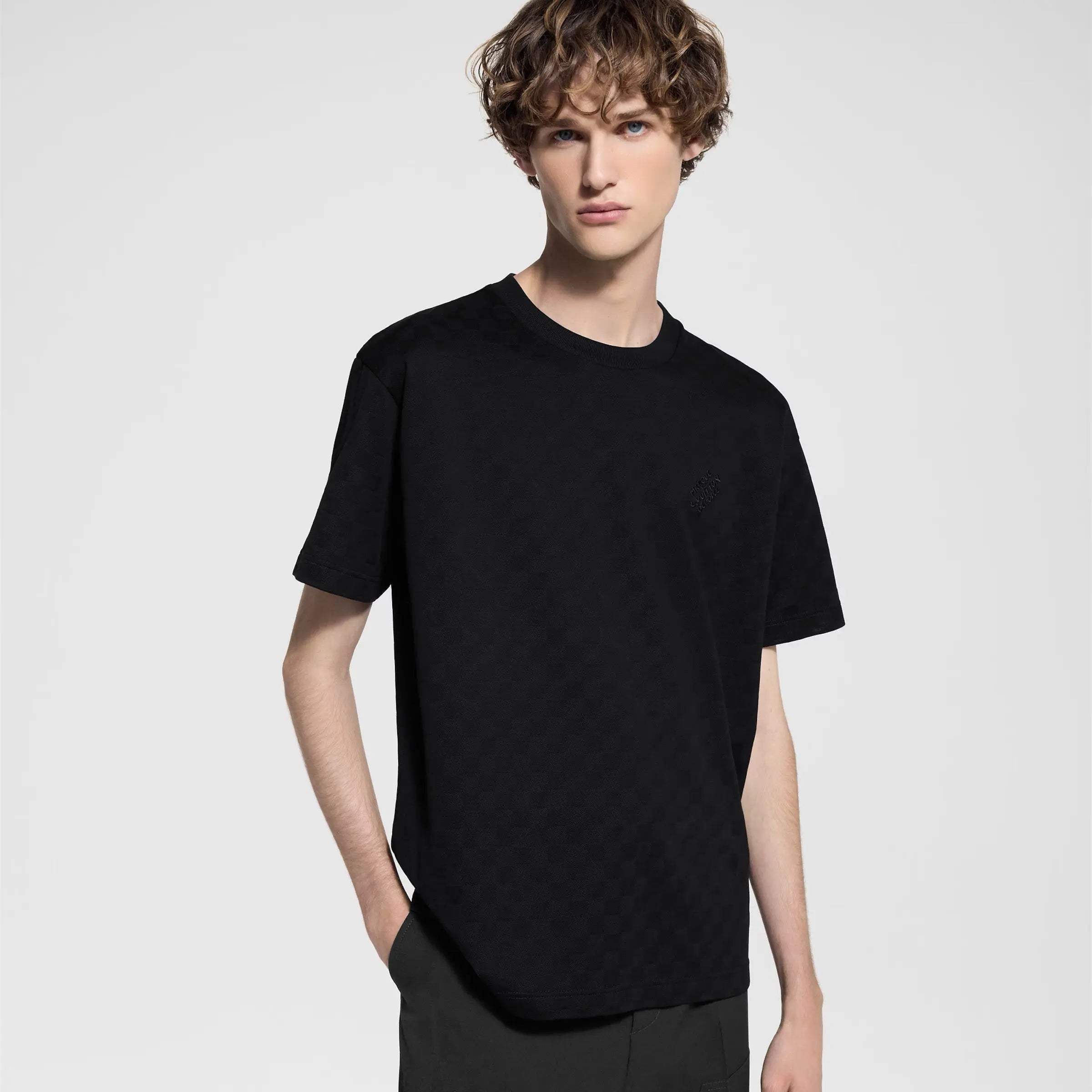 Tee-shirt à motif Damier et signature