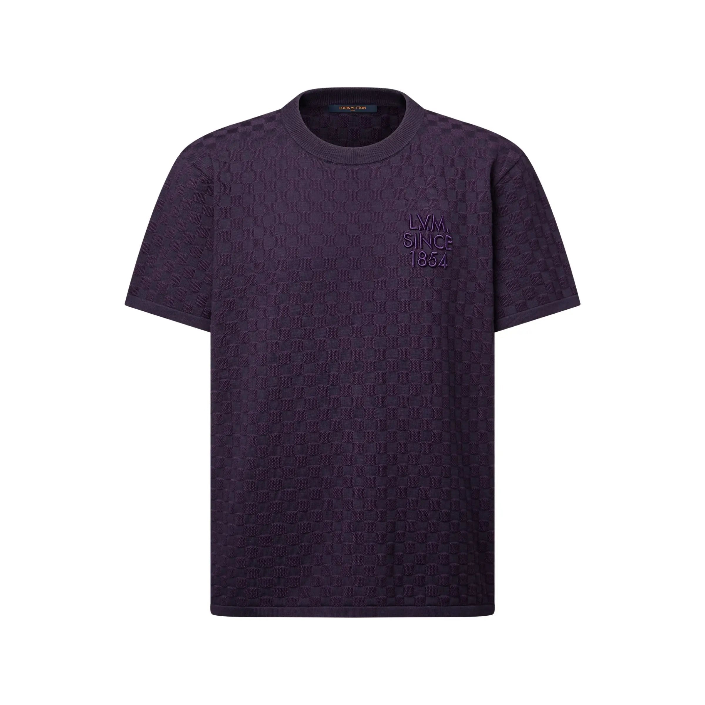 Tee-shirt en maille jacquard Damier