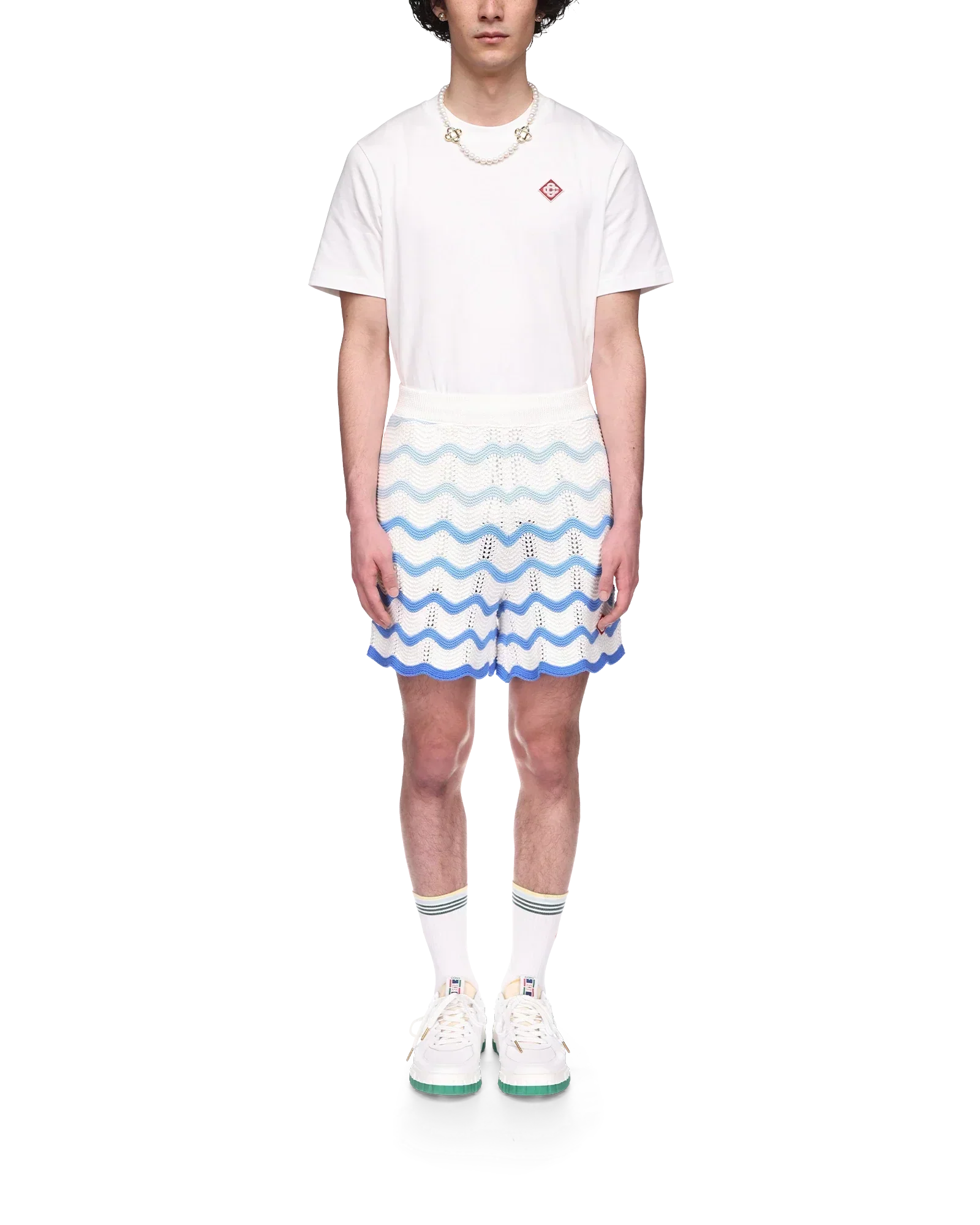 Wavy Gradient Crochet Shorts - Casablanca