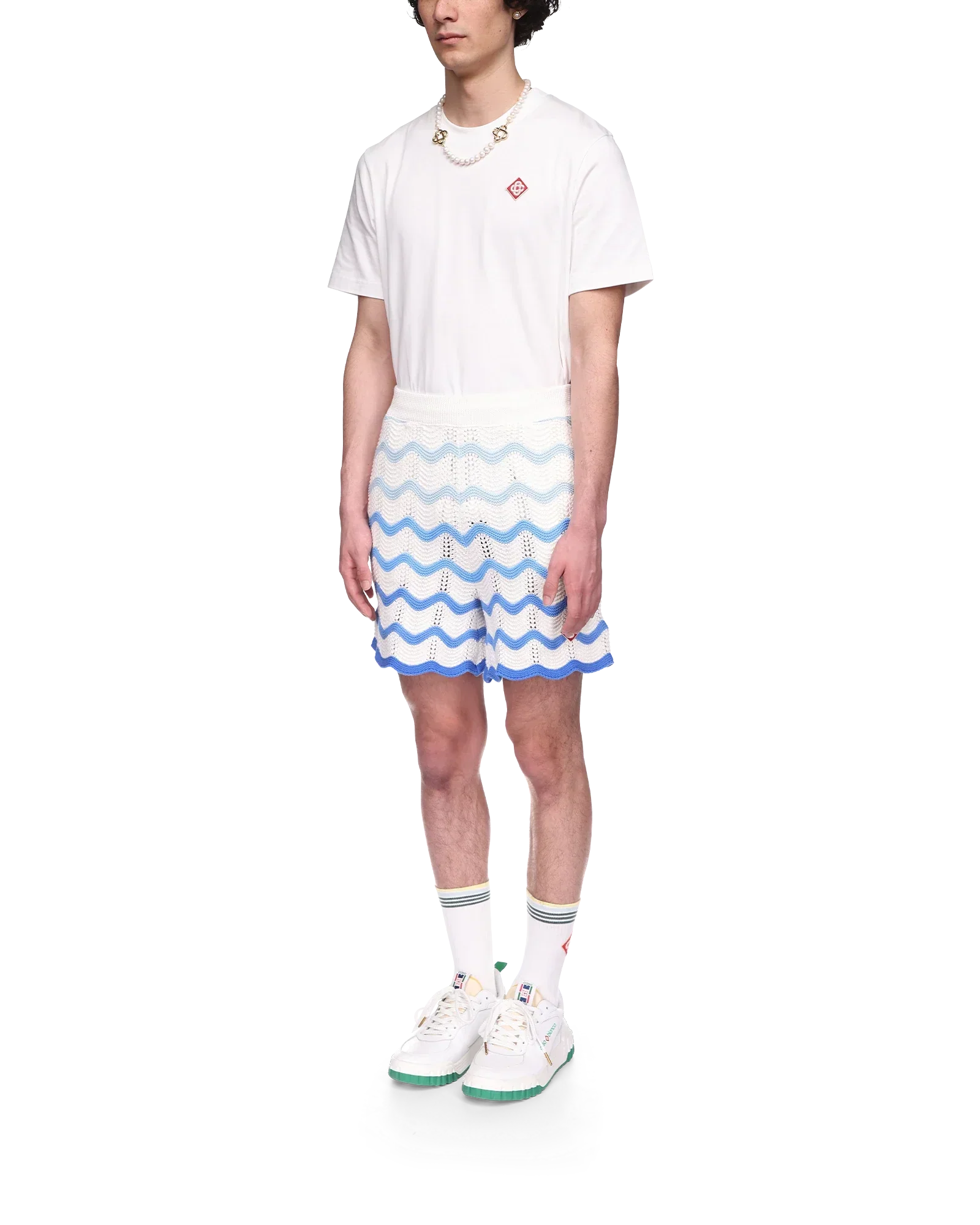 Wavy Gradient Crochet Shorts - Casablanca