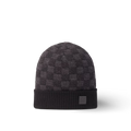 Bonnet et Écharpe Neo Petit Damier Gris Foncé