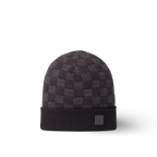 Bonnet et Écharpe Neo Petit Damier Gris Foncé