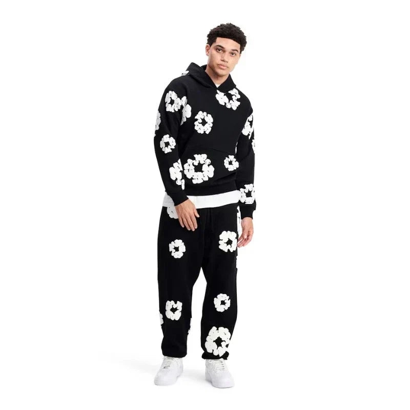 Pull Denim Tears The Cotton Wreath Noir Et Blanc