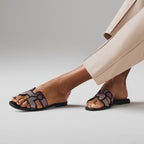 Sandales Oran Noir Et Rose